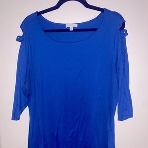 Como Blue 18/20 Blue Top w/Caged 3/4 Sleeves
